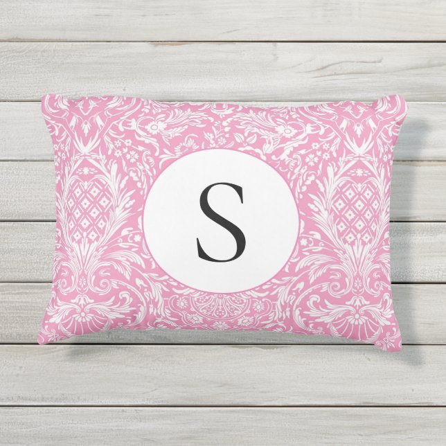 Almofada Para Ambientes Externos Fuchsia Pineapple Vitoriana Damasco (Verso)