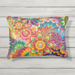 Almofada Para Ambientes Externos Funky Retro Pattern Abstrato Bohemian