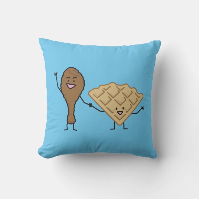 Almofada Para Ambientes Externos Galinha e Waffles americanos & cozinhar do sul (Frente)