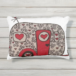 Almofada Para Ambientes Externos Glamper preto e branco vermelho retro