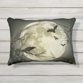 Almofada Para Ambientes Externos Halloween Moon Spooky Crows