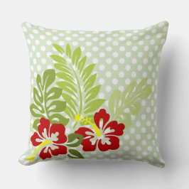 Almofada Para Ambientes Externos Hibisco tropical no padrão da Bolinhas