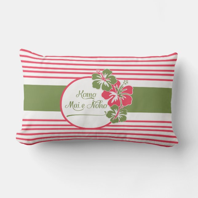 Almofada Para Ambientes Externos Hisbiscus Havaiano, rosa quente, entra, senta, des (Frente)