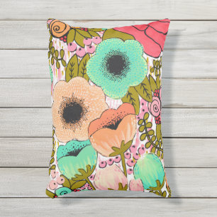 Almofada Para Ambientes Externos Impressão Botânica Pintada