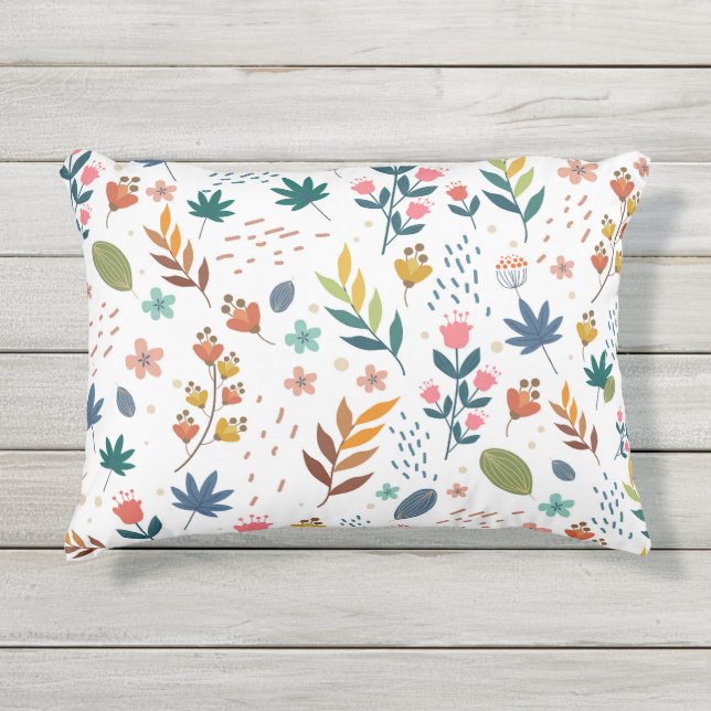 Almofada Para Ambientes Externos Impressão Floral Colorida (Frente)