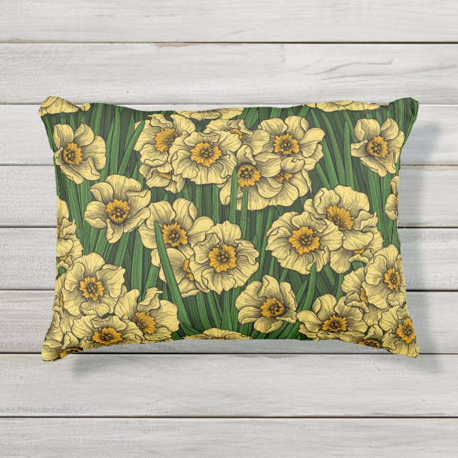 Almofada Para Ambientes Externos Jardim de Daffodil (Frente)