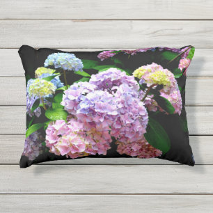 Almofada Para Ambientes Externos Jardim Hydrangea, rosa, azul, floral roxo