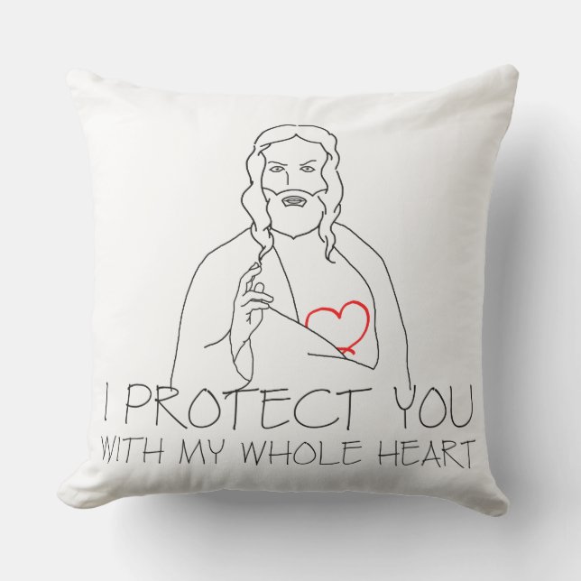 Almofada Para Ambientes Externos Jesus Cristo - Eu te protejo (Frente)