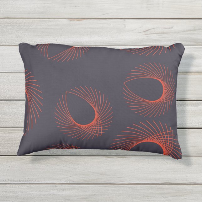 Almofada Para Ambientes Externos Laranja, legal, tendências, abstração geométrica d (Verso)