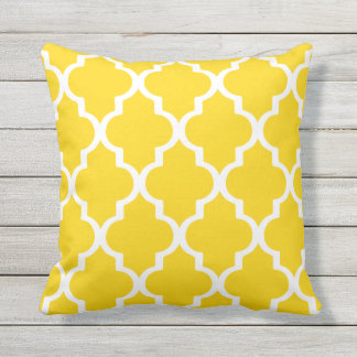 Almofada Para Ambientes Externos Latite de Travesseiros Quatrefoil Amarelo-Sol