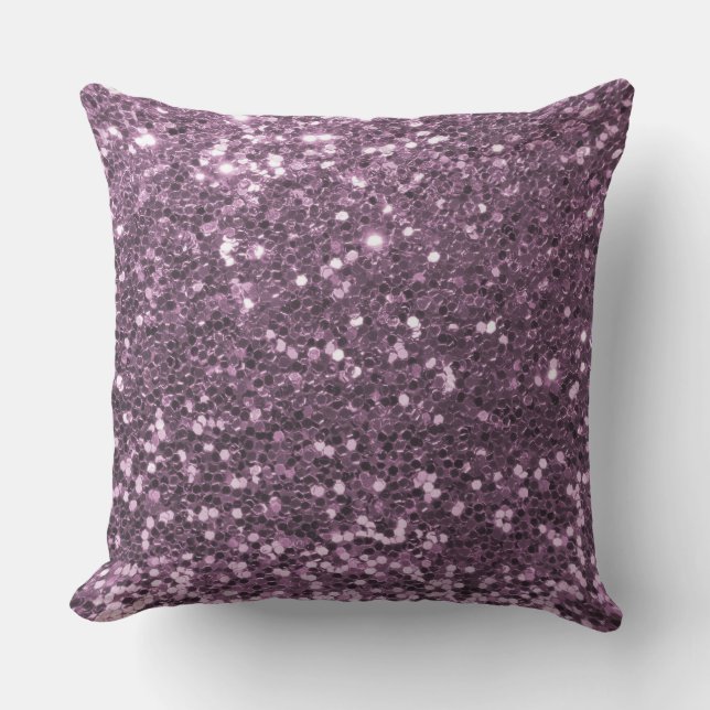 Almofada Para Ambientes Externos Lavanda de Glitter Purple Faux Impressão (Frente)