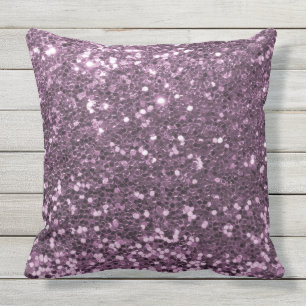 Almofada Para Ambientes Externos Lavanda de Glitter Purple Faux Impressão
