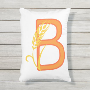 Almofada Para Ambientes Externos Letra maiúscula B monograma floral