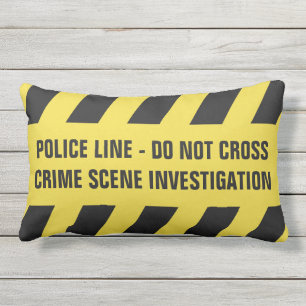 Almofada Para Ambientes Externos Linha de polícia do falso/travesseiro decorativo