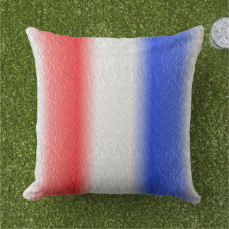 Almofada Para Ambientes Externos Listra Azul Branco e Vermelho