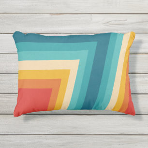Almofada Para Ambientes Externos Listra retro colorida - 70s, design 80s