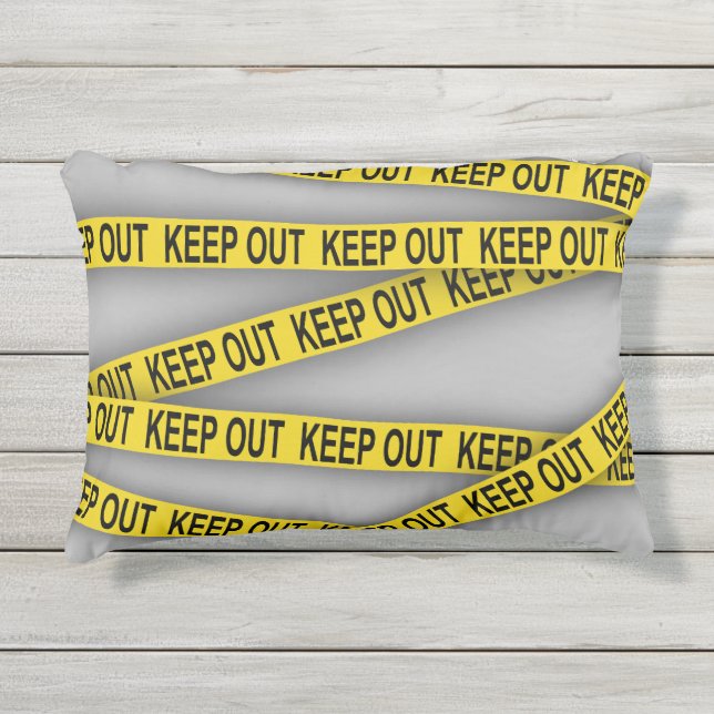 Almofada Para Ambientes Externos Mantenha-se afastado não atravesse a fita da políc (Frente)