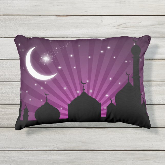 Almofada Para Ambientes Externos Mesquita Silhouette Purple Night - Travesseiro ext (Frente)