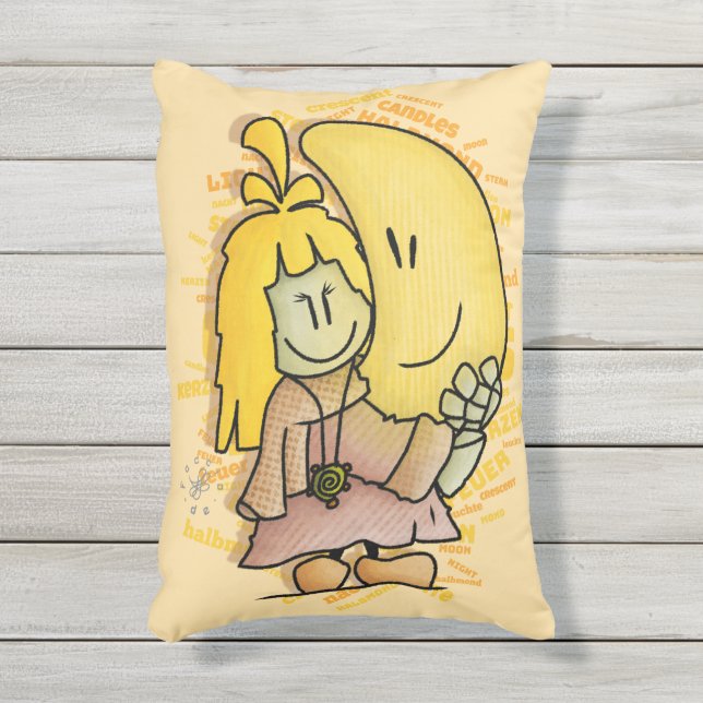 Almofada Para Ambientes Externos Micol hält den Mond fest (Front(Vertical))