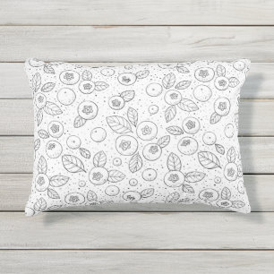 Almofada Para Ambientes Externos Mirtilos em preto e branco