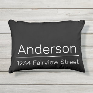 Almofada Para Ambientes Externos Nome do proprietário Endereço da rua Preto e Branc