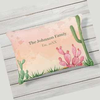 Almofada Para Ambientes Externos Nome Personalizado da Família Desert Cactus