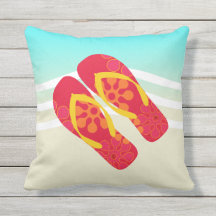 Ondas de Praia de Chinelos Vermelhos