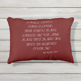 ALMOFADA PARA AMBIENTES EXTERNOS ORAÇÃO VERMELHA E BRANCA DE GRAÇAS PSALMS 30:1