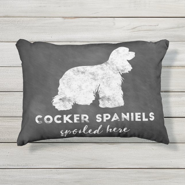 Almofada Para Ambientes Externos Os Spaniels de Cocker estragaram aqui o quadro do (Frente)
