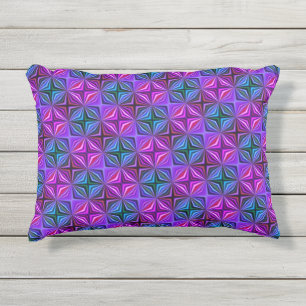Almofada Para Ambientes Externos Padrão Azul Roxo Brilhante Colorido