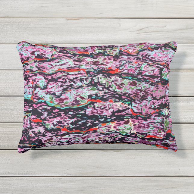 Almofada Para Ambientes Externos Padrão de Abstrato Chic Trendy de Multicores (Frente)