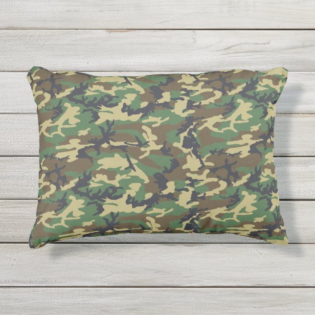 Almofada Para Ambientes Externos Padrão de Camo Verde (Frente)