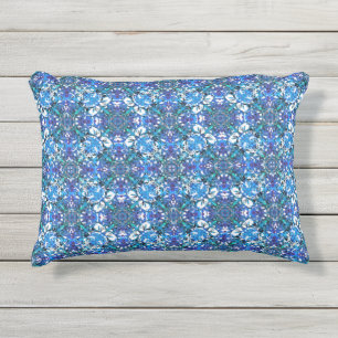 Almofada Para Ambientes Externos Padrão de círculo azul, roxo e branco