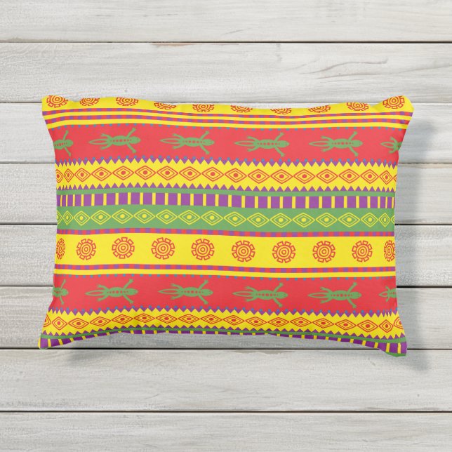 Almofada Para Ambientes Externos Padrão do Lizard mexicano (Verso)