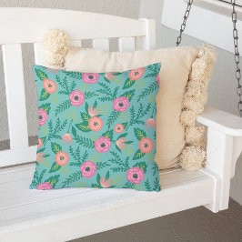 Almofada Para Ambientes Externos Padrão Floral Tropical de Summer Blooms