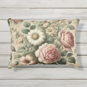Almofada Para Ambientes Externos Padrão Floral Vintage Repetitivo
