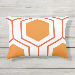 Almofada Para Ambientes Externos Padrão geométrico de abstrato hexágono em laranja 