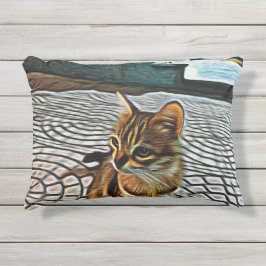Almofada Para Ambientes Externos Painting Linda Street Cat