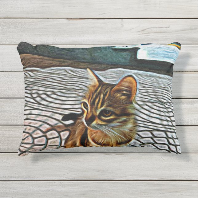 Almofada Para Ambientes Externos Painting Linda Street Cat (Frente)