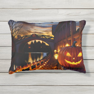Almofada Para Ambientes Externos Paisagem de Halloween Quatro
