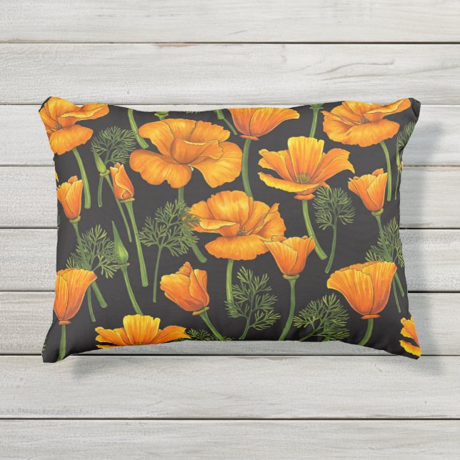 Almofada Para Ambientes Externos papoila da Califórnia (Frente)