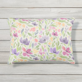 Almofada Para Ambientes Externos Pastel Watercolor Floral Patior Decor