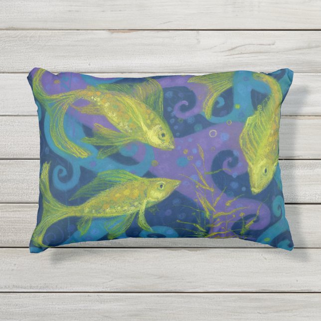 Almofada Para Ambientes Externos Peixes ouros, Peixes, peixes, náuticos submarinos (Frente)