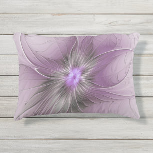 Almofada Para Ambientes Externos Pequena Beleza Moderno Cinza Mauve Arte Fractal Fl