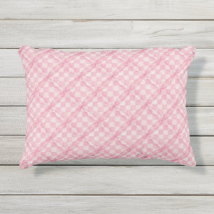 Almofada Para Ambientes Externos PINK CHECK QUILT Outdoor Travesseiro