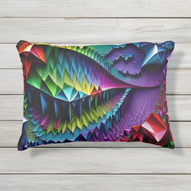 Almofada Para Ambientes Externos Rainbow Gem Art 2 (Frente)