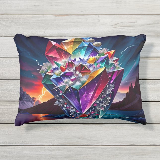 Almofada Para Ambientes Externos Rainbow Gem Art Seven (Frente)