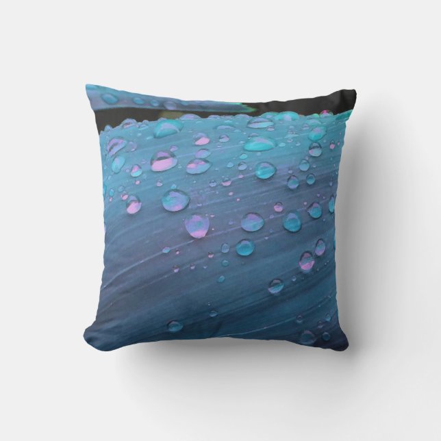 Almofada Para Ambientes Externos Raindrops Fechados, Spacey Blues (Frente)
