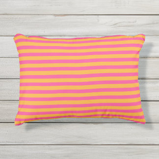 Almofada Para Ambientes Externos Rosa quente e laranja listrados