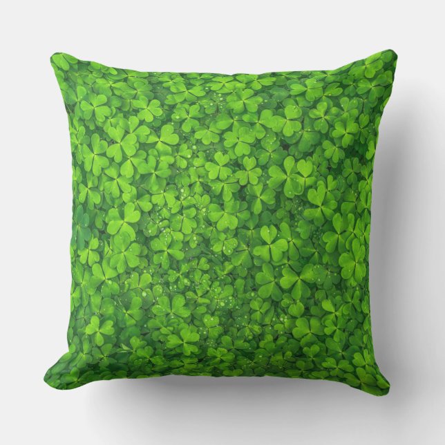 Almofada Para Ambientes Externos Shamrock Clovers Green Irlanda (Frente)